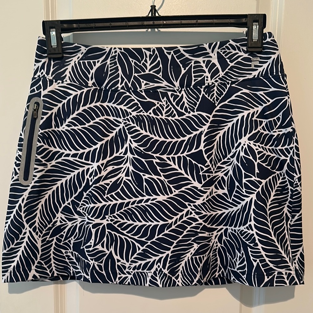 Fila Sport, Navy and White Leaf Print Skort